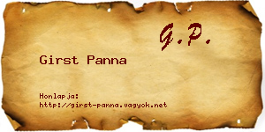 Girst Panna névjegykártya